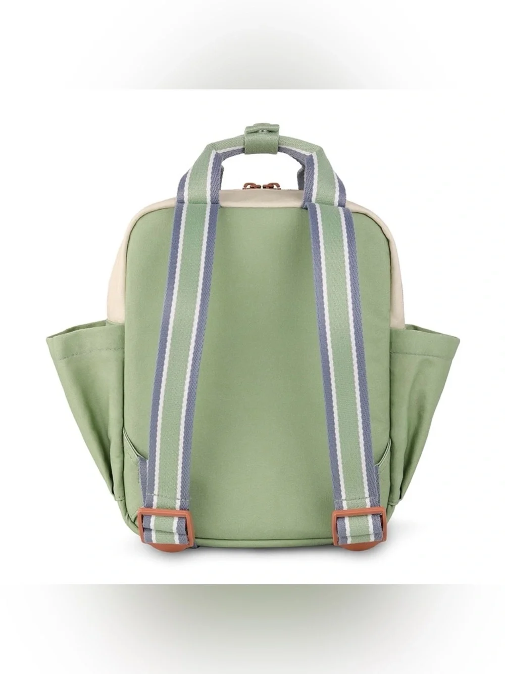 Itty Ritzy Checker Front Pocket Backpack - Sage Green & Cream